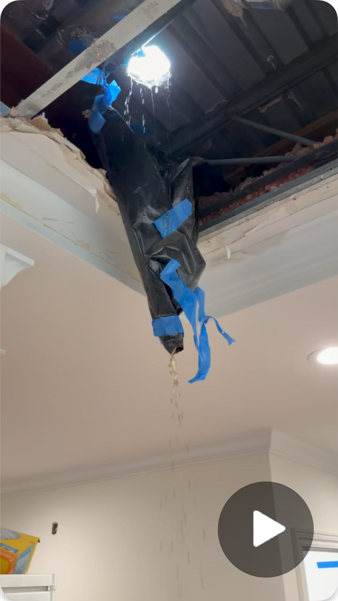 View from Unit 601 after drain removal